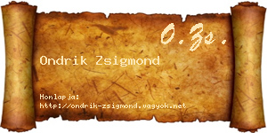 Ondrik Zsigmond névjegykártya